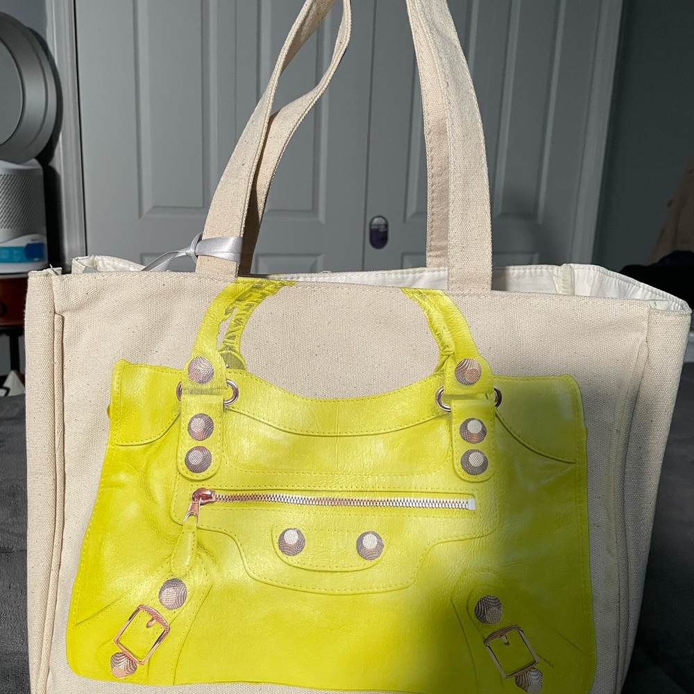 Thursday Friday tote with Balenciaga picture. Brand new with tag.